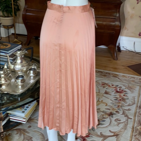Zara salmon colored crystal pleated skirt - Picture 2 of 9